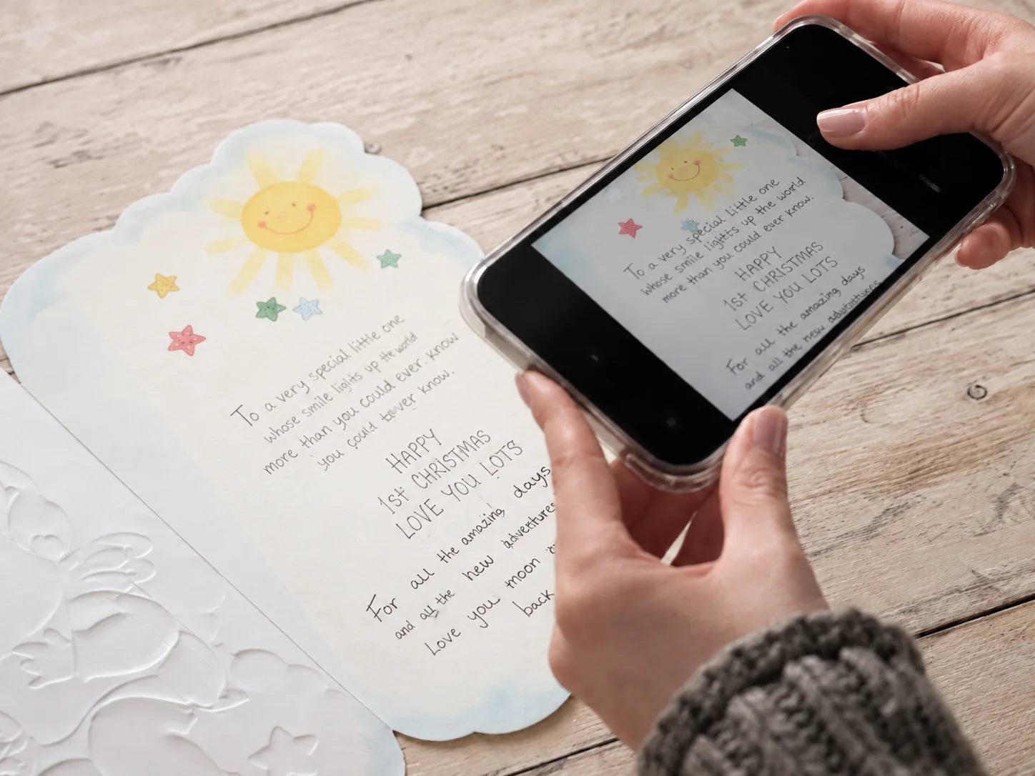 Photographing a handwritten note with a phone